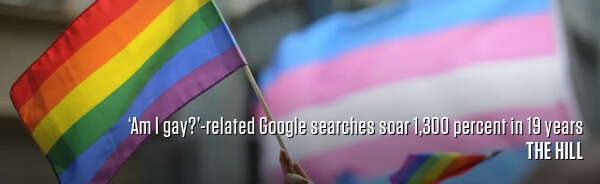 ‘Am I gay?’-related Google searches soar 1,300 percent in 19 years
