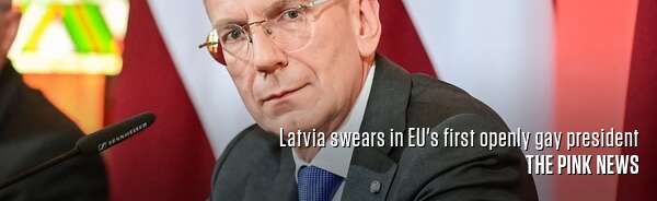 Latvia swears in EU's first openly gay president